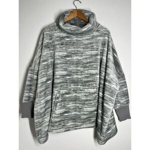 HUE Abstract Tweed Fleece Jacket Hoodie Free Size ( S-XXL) Gray/Dark Gray